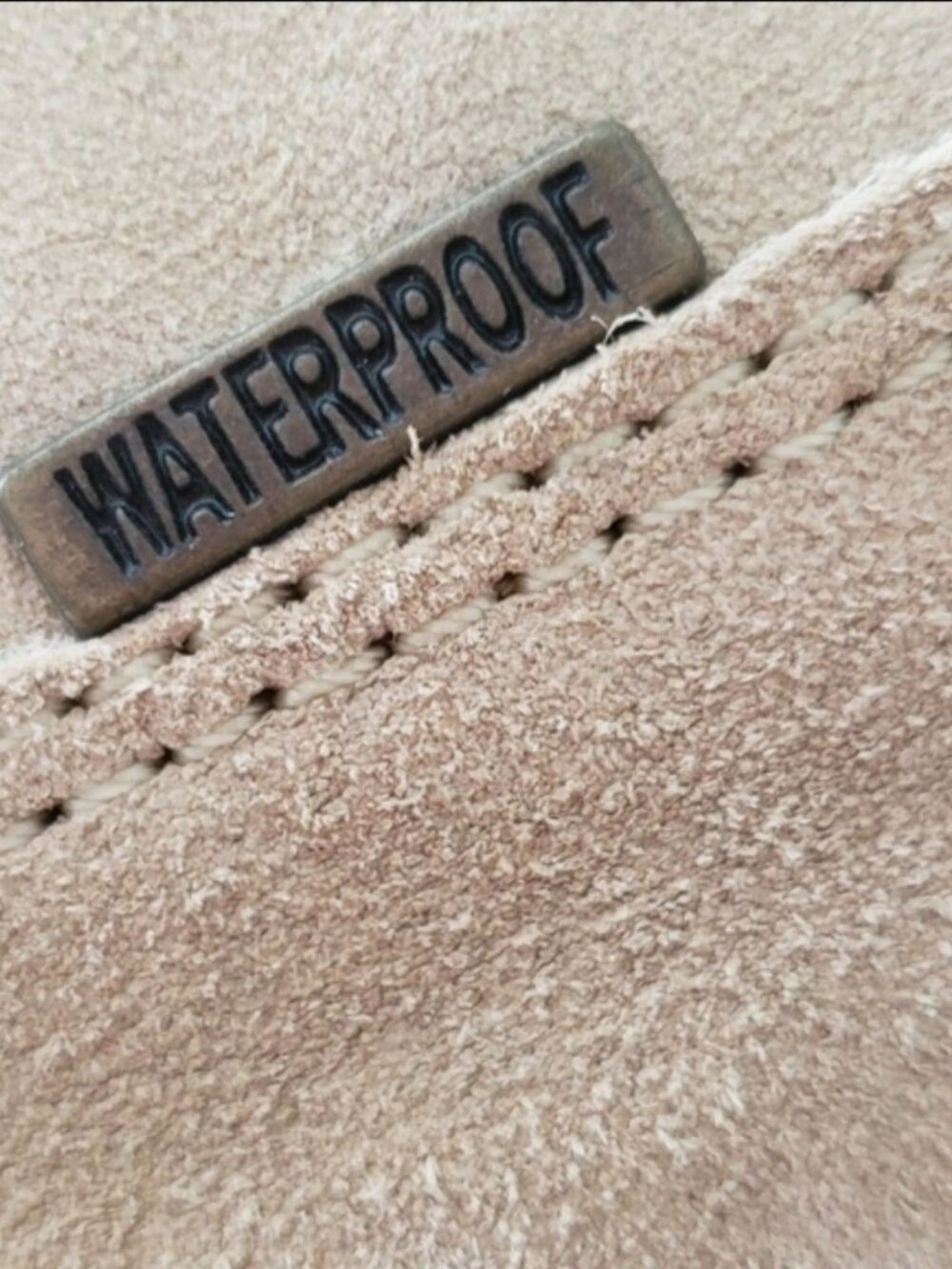 Beige Suede Waterproof Mid-Calf Boots With Embroidered Boho  Detail & Fur Lining - Picture 11 of 16